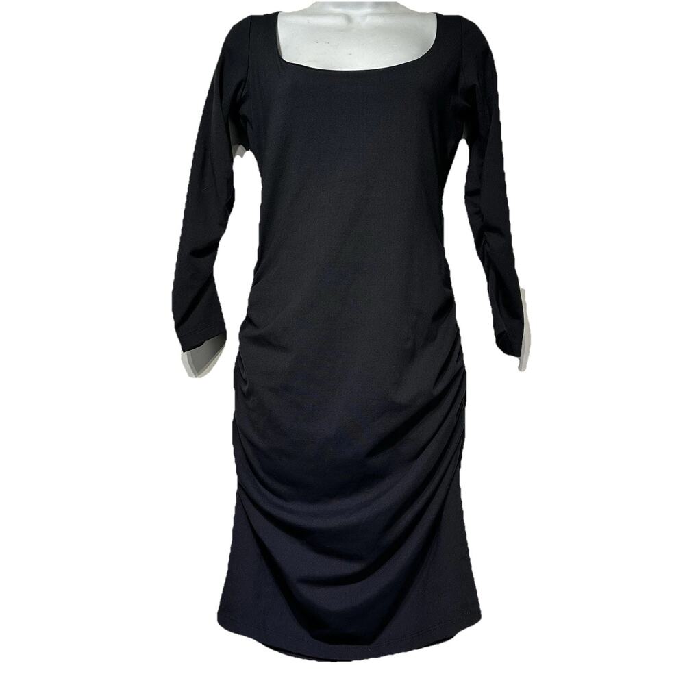 susana monaco gray jane long sleeve ruched dress Size M